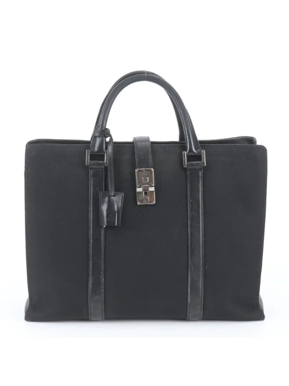 Gucci Leather Nylon Business Bag Document Bag Black